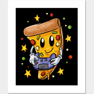 Cute Space Pizza Gamer Posters and Art